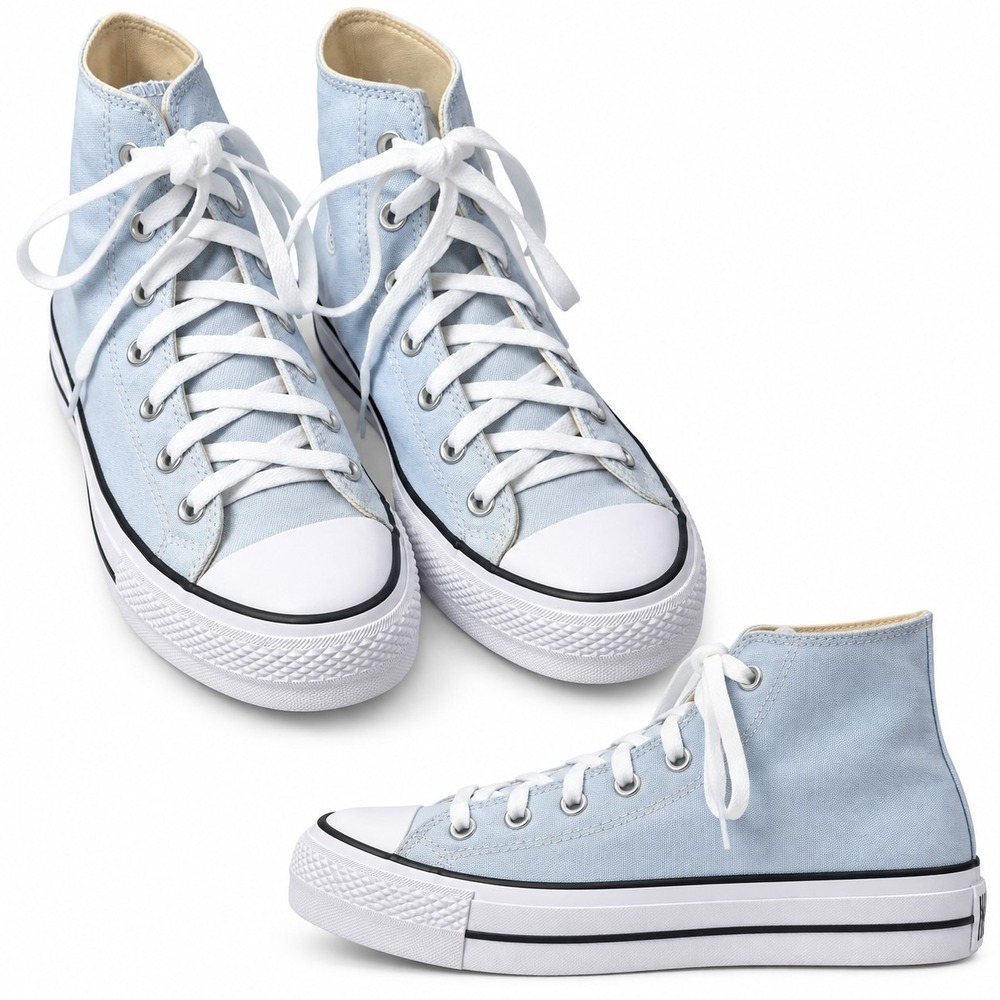 CONVERSE Chuck Taylor All Star Lift Platform Sneaker Wmn Sz 9.5 Powder Blue GUC